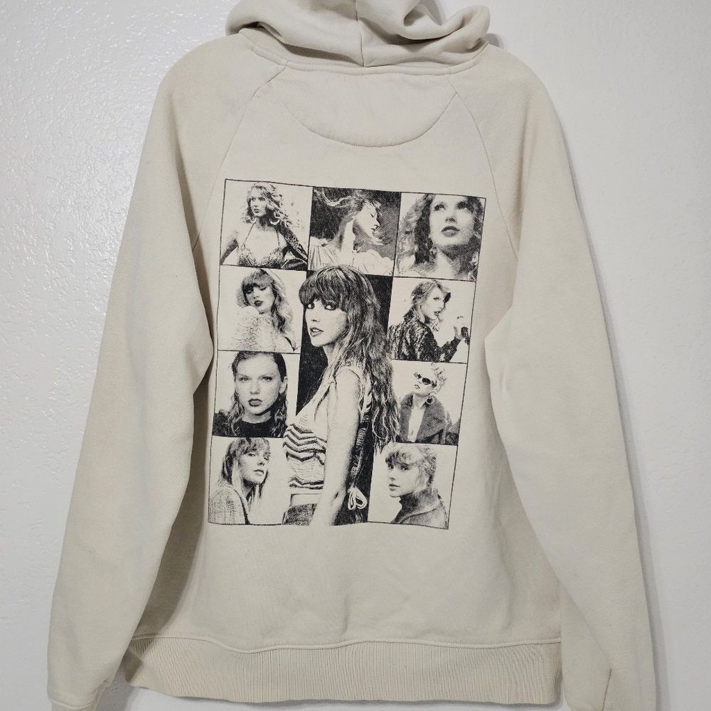 Taylor Swift The Eras Tour Beige Hoodie Pullover Graphic Sweatshirt